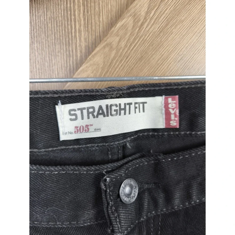Levi's 505 Regular Fit Black Straight Leg Jeans Men's 40x30